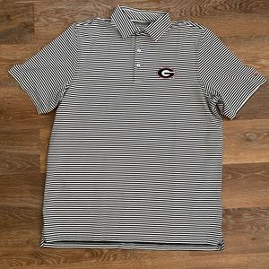 Vineyard Vines Georgia Bulldog black and white striped performance polo XL